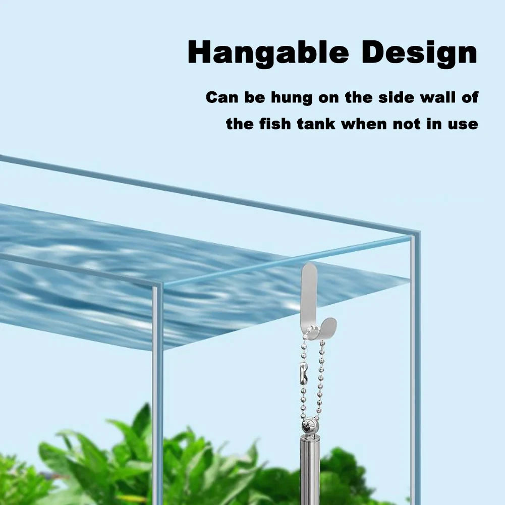 Aquarium Square Fishing Net with Suction Cup & Extendable Handle