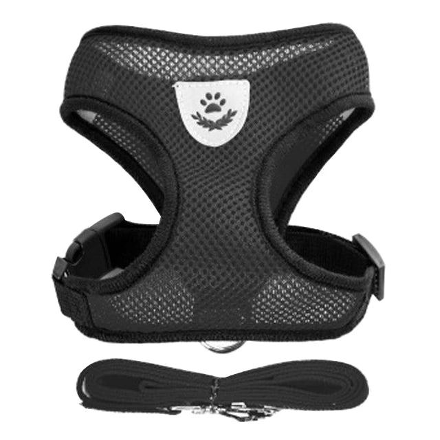 Adjustable Cat & Dog Harness Vest with Traction Rope Set