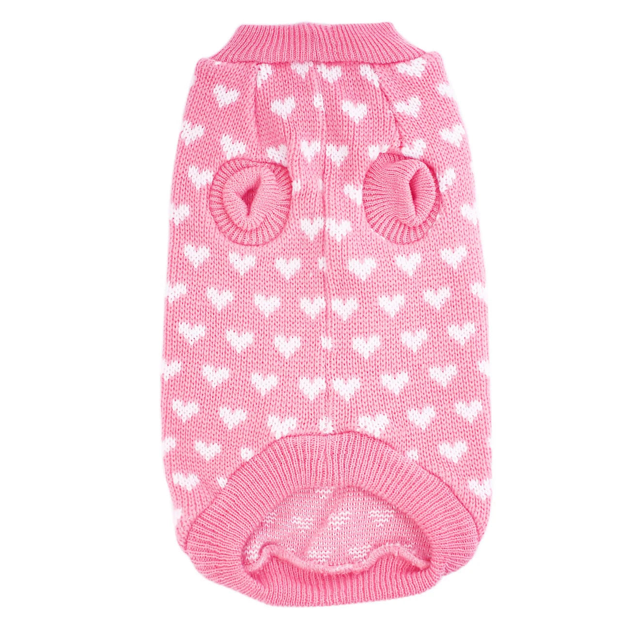 Turtleneck Knit Dog Sweater – Everyday and Valentine’s Day Pink Sweater for Small Dogs