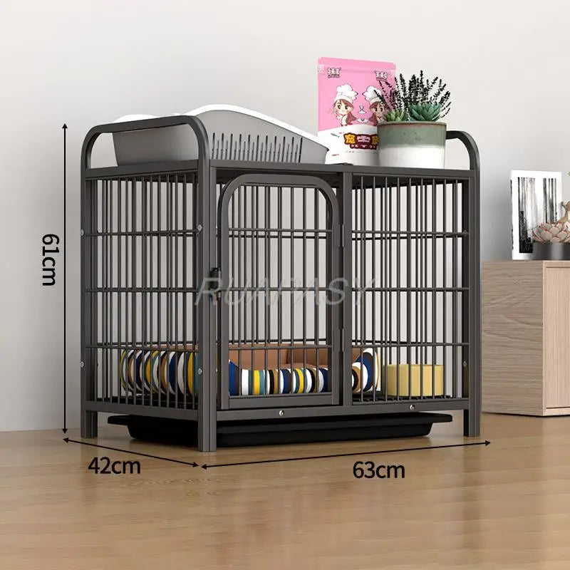 Metal Dog Crate Furniture – Stylish and Functional Indoor Kennel with Removable Tray