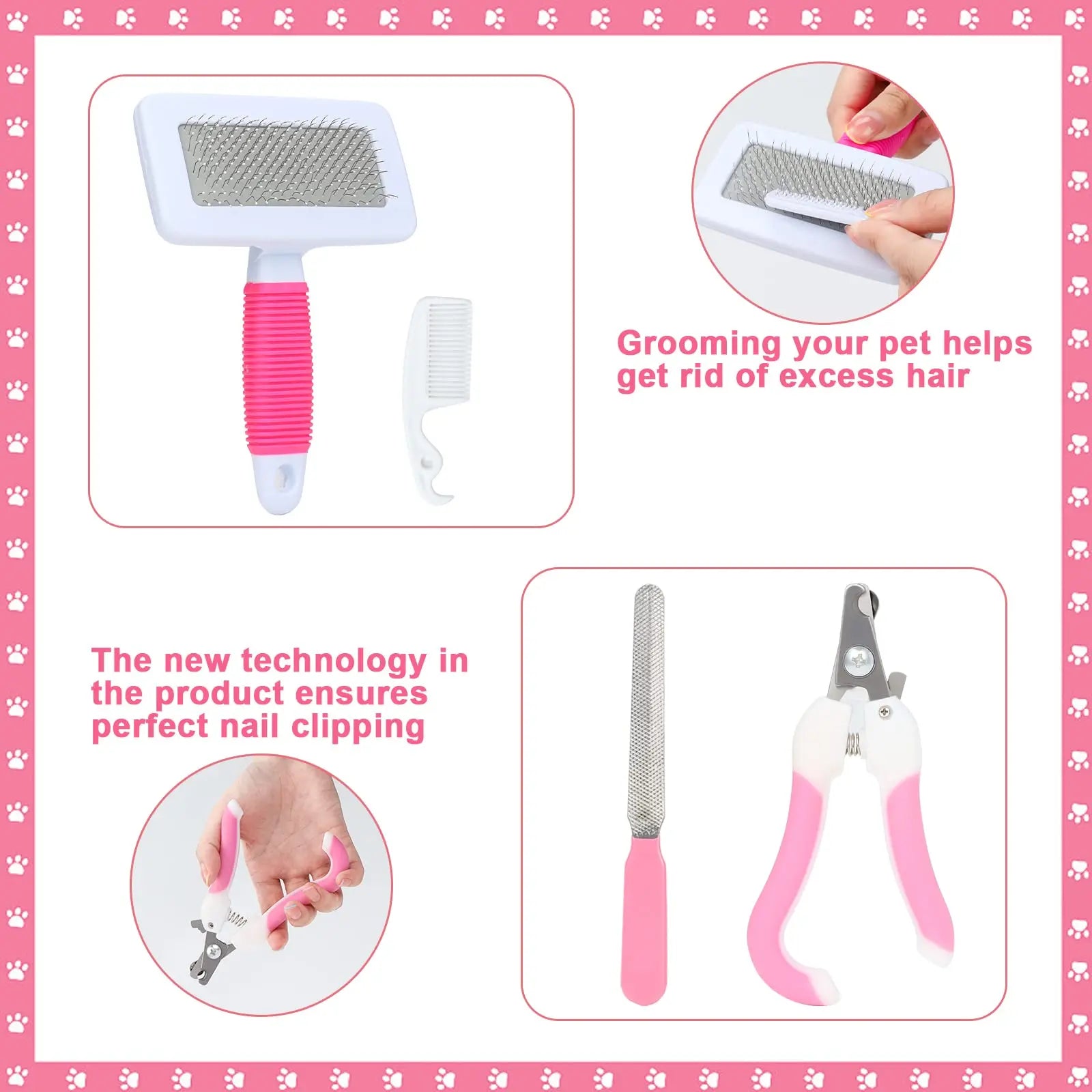 8-Piece Small Animal Pink Beauty Set