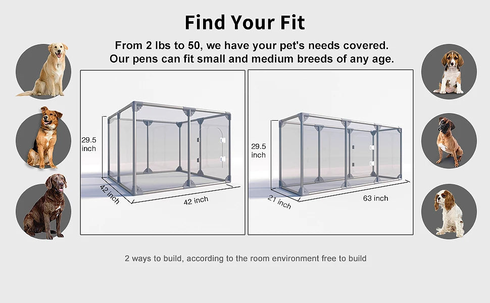 10-Panel Indoor Dog Playpen – Secure and Spacious Puppy Fence for Indoor Use