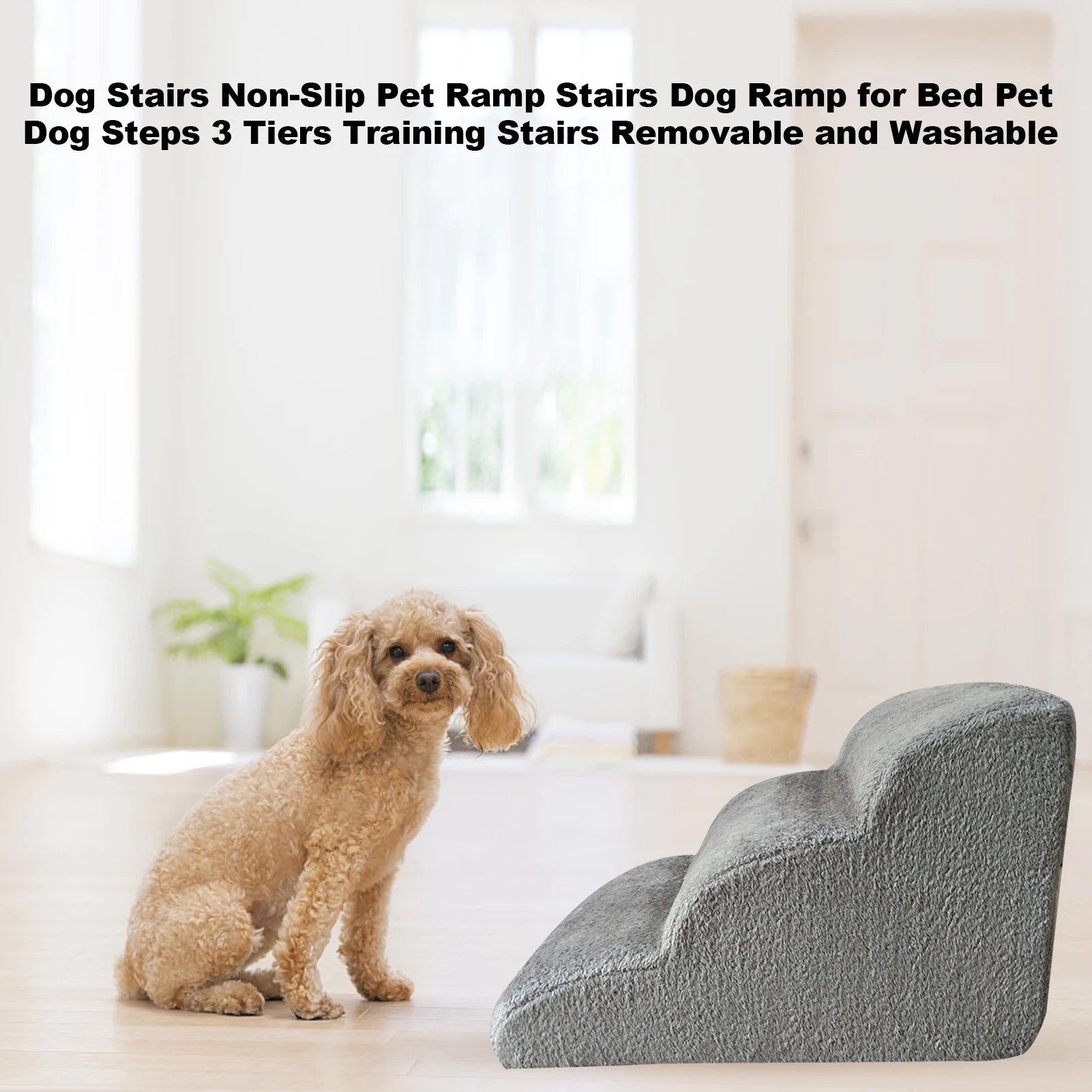 Non-Slip Dog Ramp Stairs with 3 Tiers