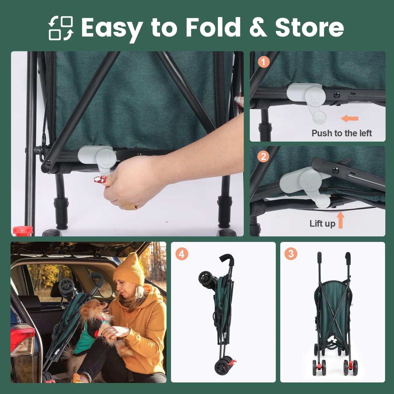 Lightweight Outdoor Puppy & Cat Stroller