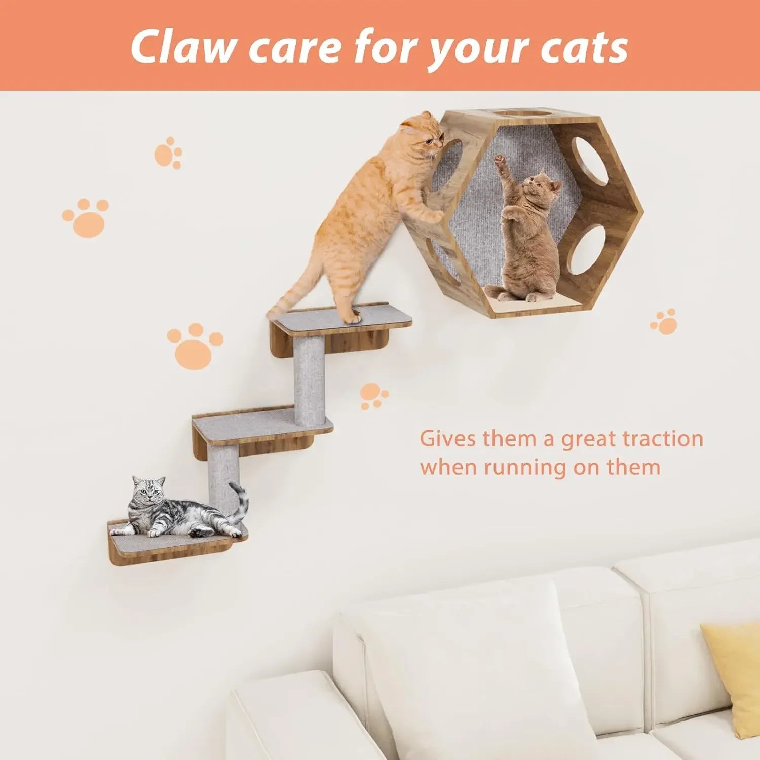Self-Adhesive Cat Scratching Mat for Furniture Protection