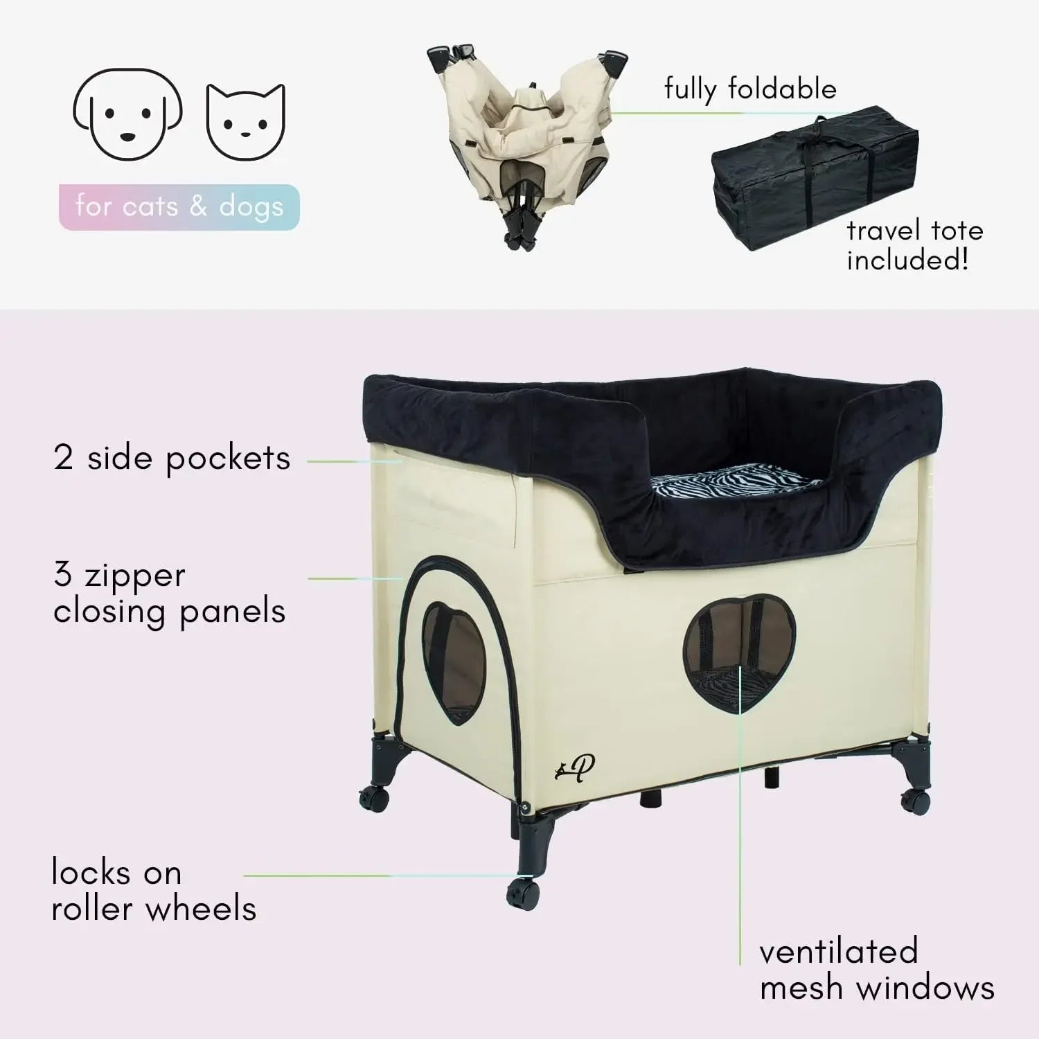 Raised Bunk Bed for Medium Size Pets for Cats & Dogs