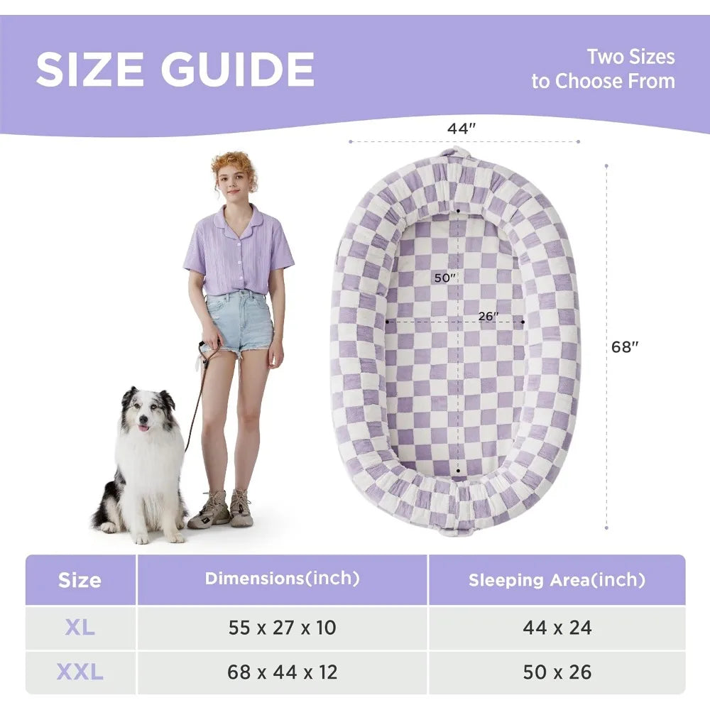 Calming Human Size Dog Bed with Egg Foam