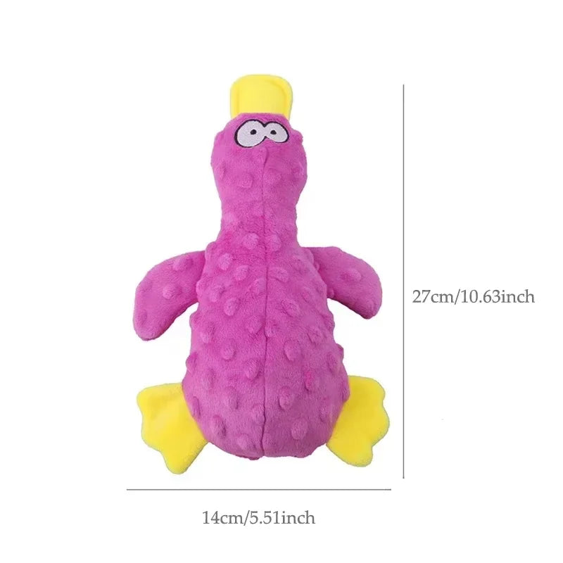 Yellow Duck Puppy Squeaky Interactive Stuffed Pet Toy Bite