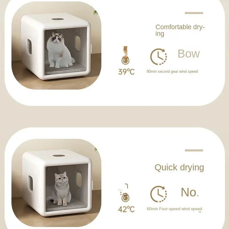 Smart Pet Drying Box – Automatic Temperature Control Dryer with Water Sterilization for Cats and Dogs