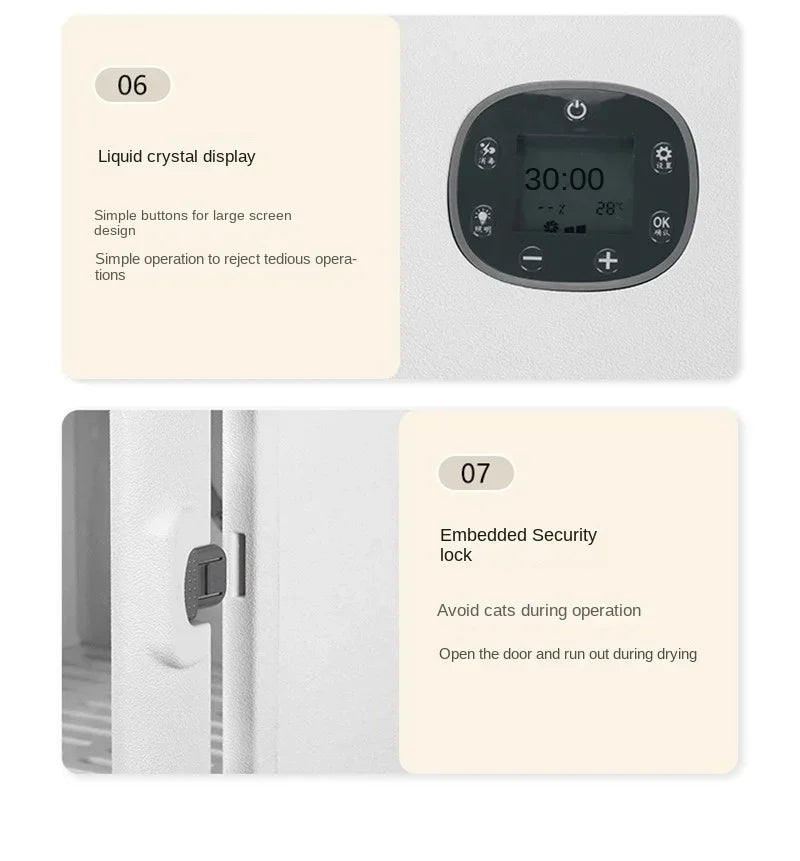 Smart Pet Drying Box – Automatic Temperature Control Dryer with Water Sterilization for Cats and Dogs