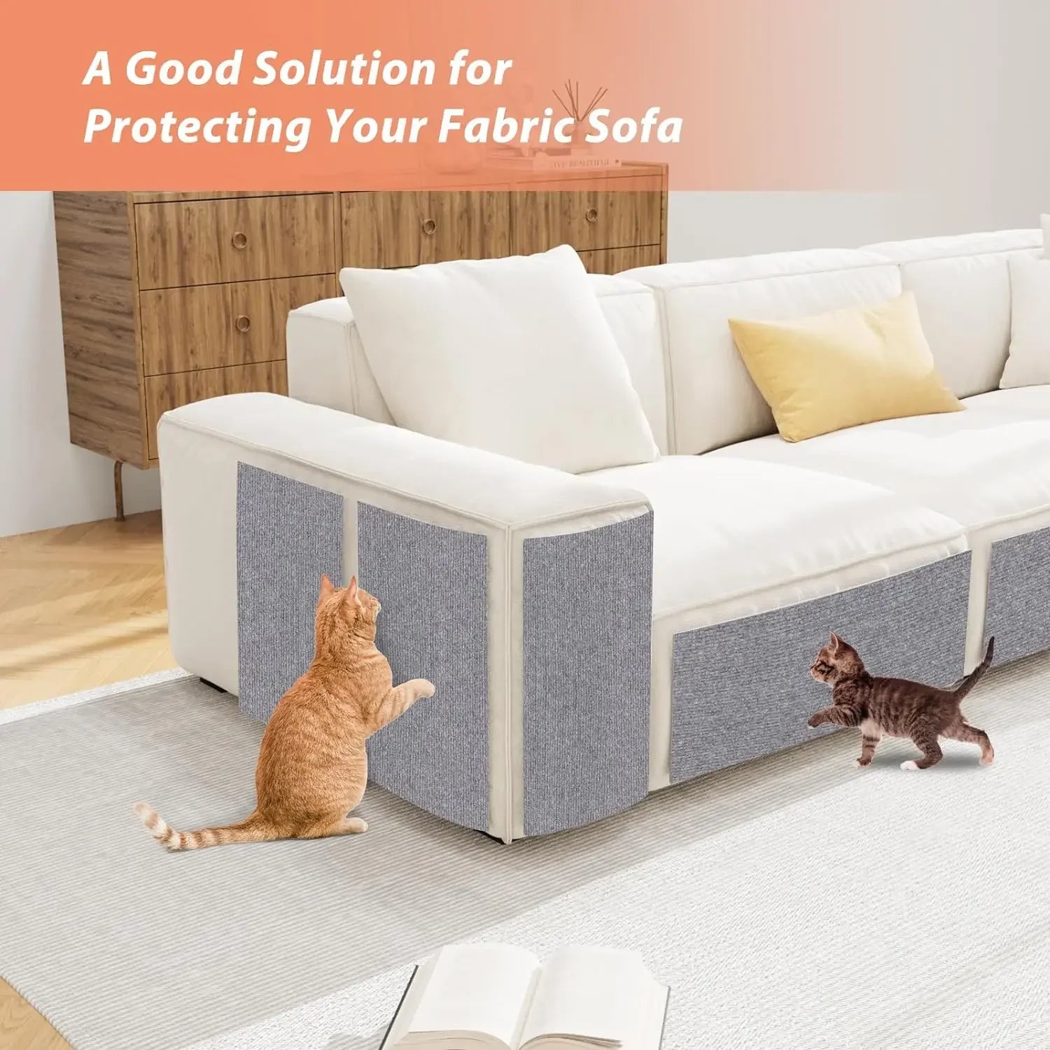 Self-Adhesive Cat Scratching Mat for Furniture Protection