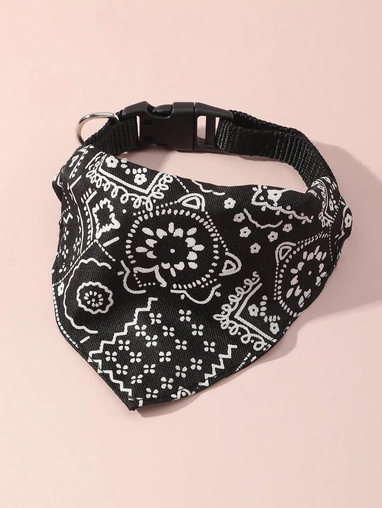 Pink Color Random Pattern Pet Bandana