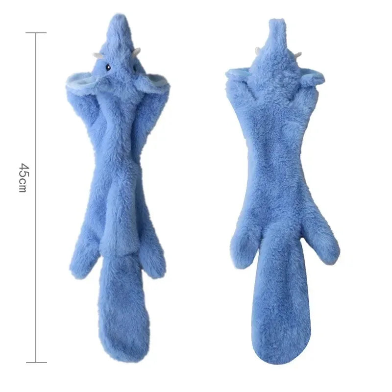 Stuffing-Free Animal Plush Dog Toy with Squeakers