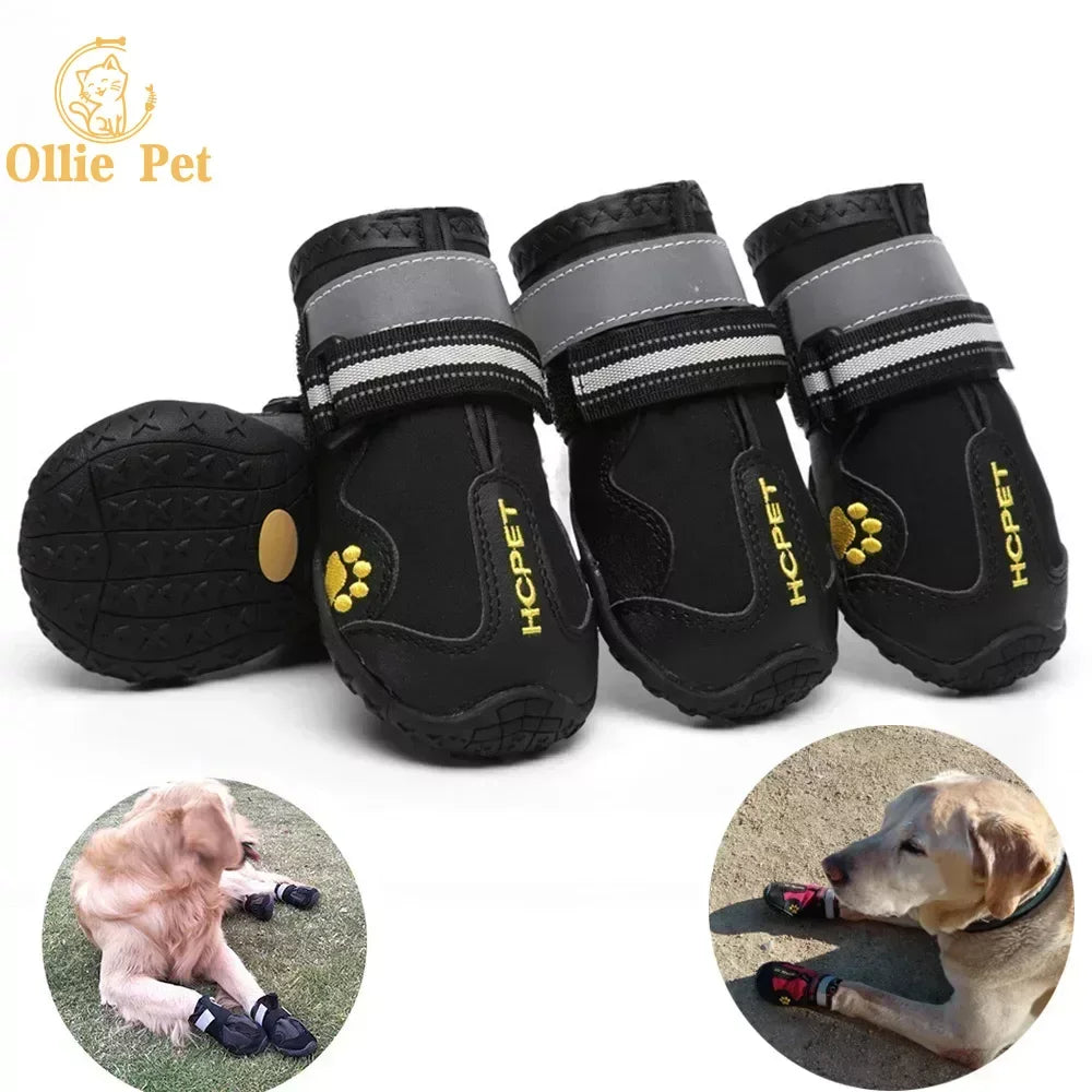 Anti-Slip Reflective Rain and Snow Boots for Small and Large Dogs (4PCS)