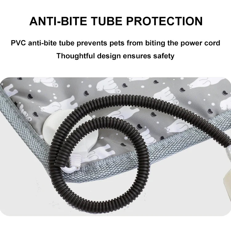 Adjustable Pet Heated Mat – Waterproof Electric Heating Pad with Timer for Dogs and Cats