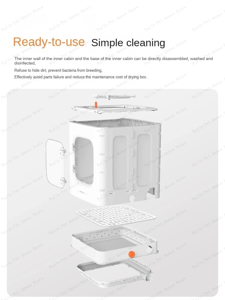 Detached Multifunctional Pet Drying Box – Large-Capacity Hair Dryer for Cats and Small Dogs