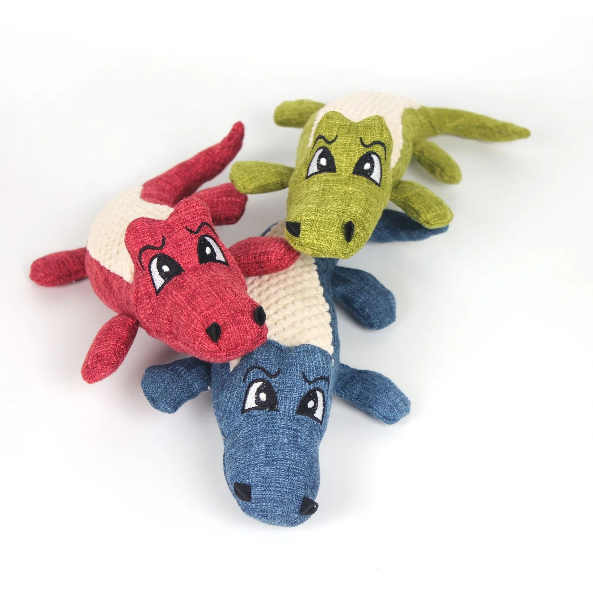Corn Velvet Crocodile Plush Dog Toy with Squeaker