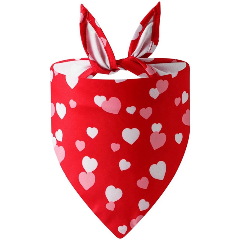 Washable Dog Bandanas – Festive Love Heart Scarves for Christmas and Valentine’s Day