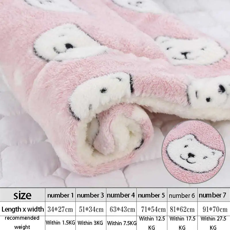 Soft Flannel Pet Fleece Pad – Thickened Blanket and Mattress for Cozy Sleep