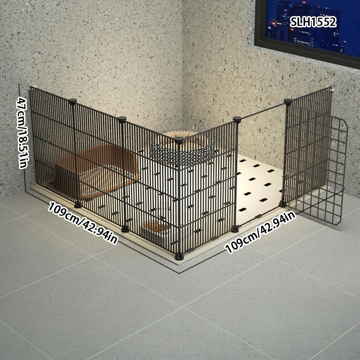 Indoor Self-Assembled Corner Dog Fence