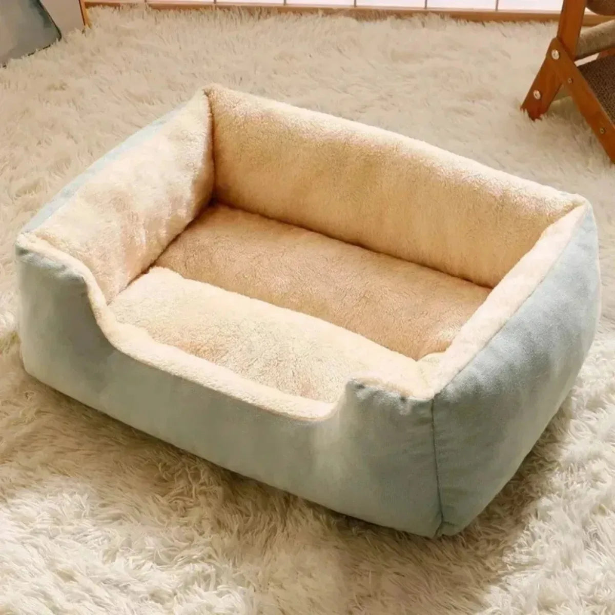 Warm Square Plush Kennel Thickened Cat Bed
