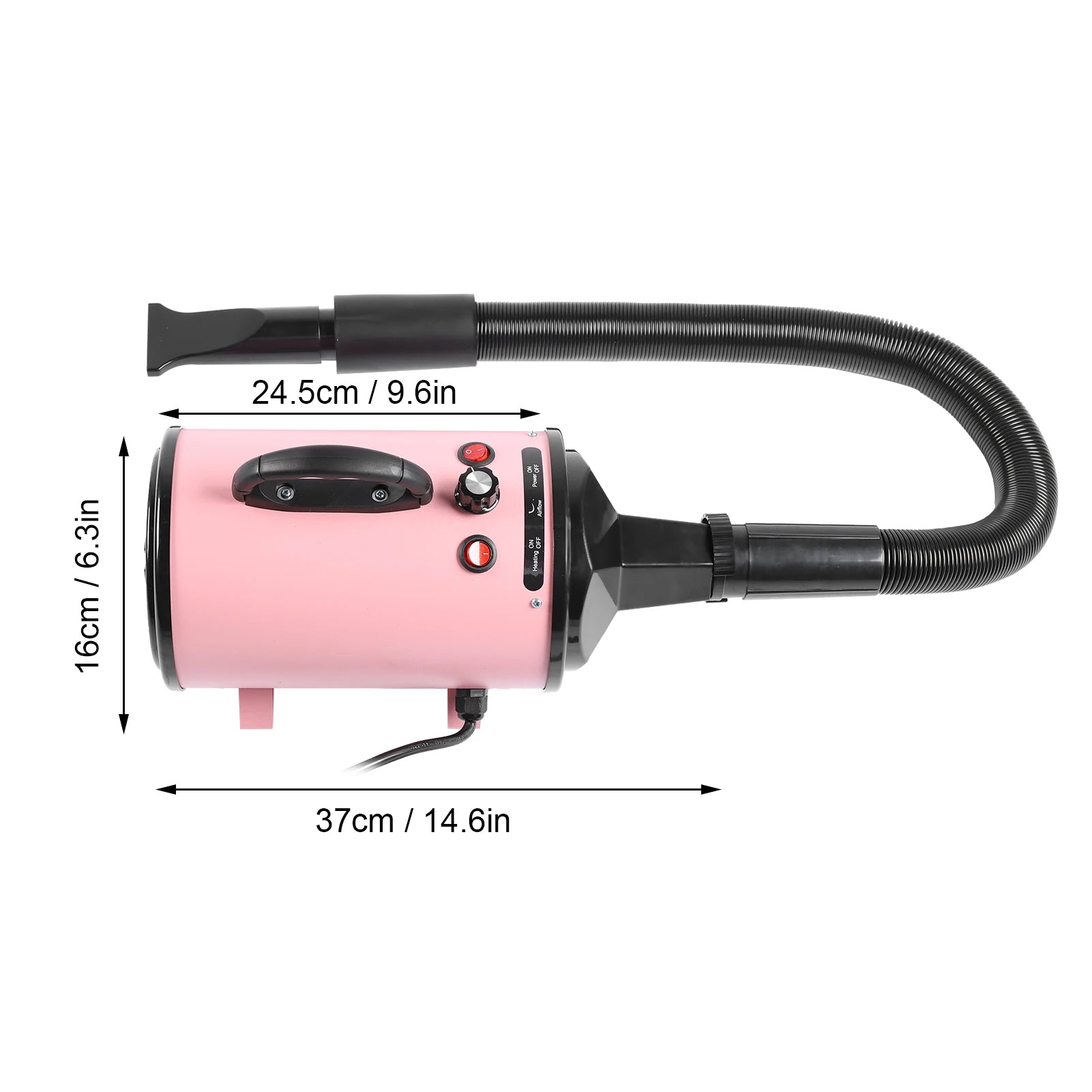 Stepless Adjustable Dog Blow Dryer – Low Noise, High-Power Pet Hair Dryer with Speed and Temperature Control