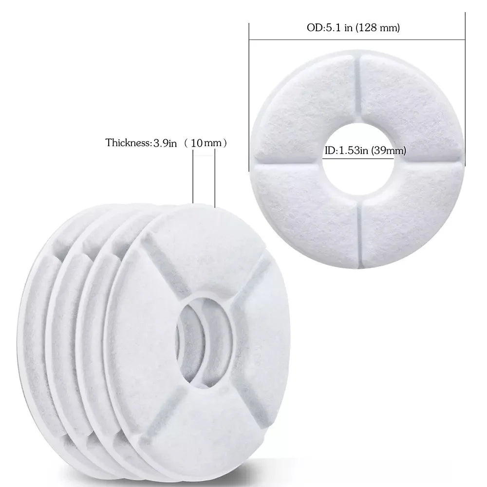 12-Piece Activated Carbon Replacement Filters for 1.6L Pet Water Fountains