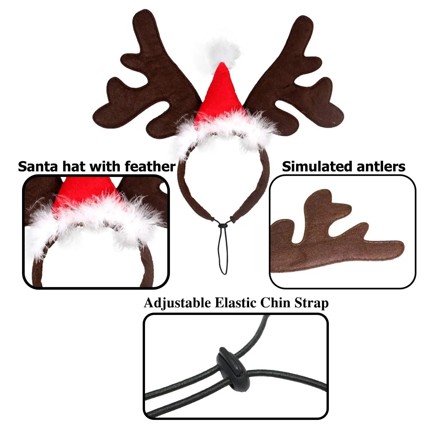 Elk Reindeer Antlers Christmas Dog Headband