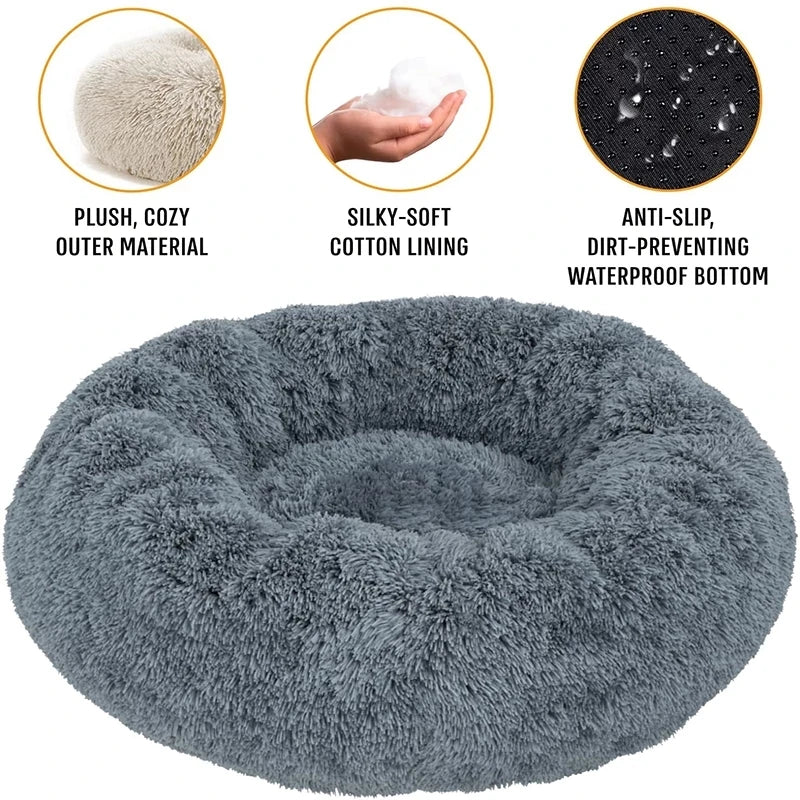 Round Plush Pet Bed (40-90cm)