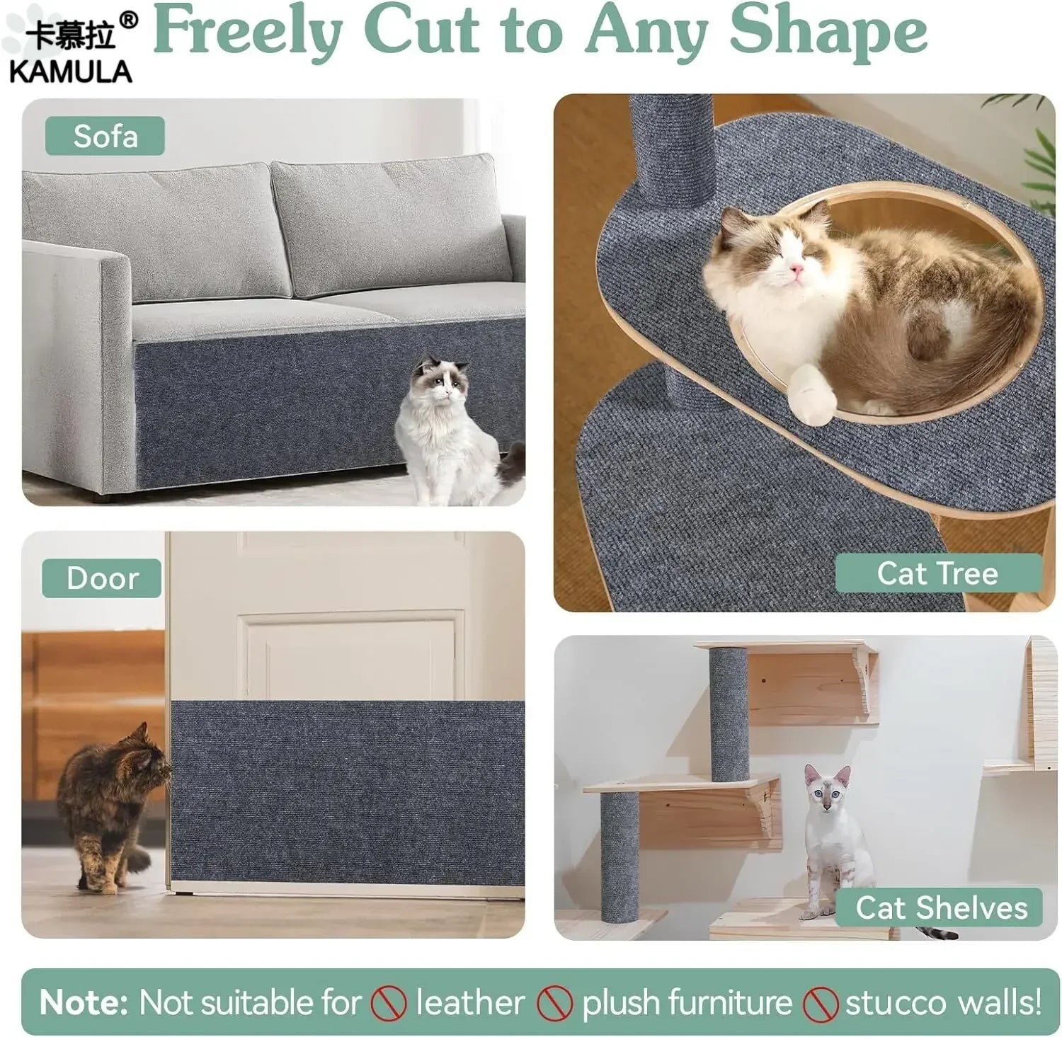 Self-Adhesive Cat Scratching Mat for Furniture Protection