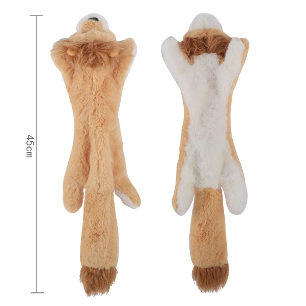 Stuffing-Free Animal Plush Dog Toy with Squeakers