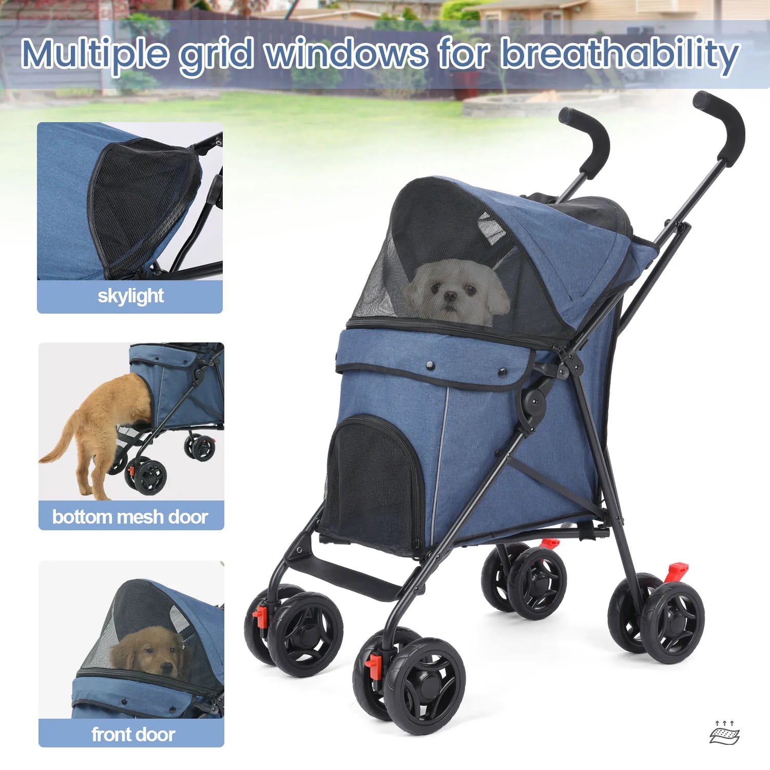 Lightweight Outdoor Puppy & Cat Stroller