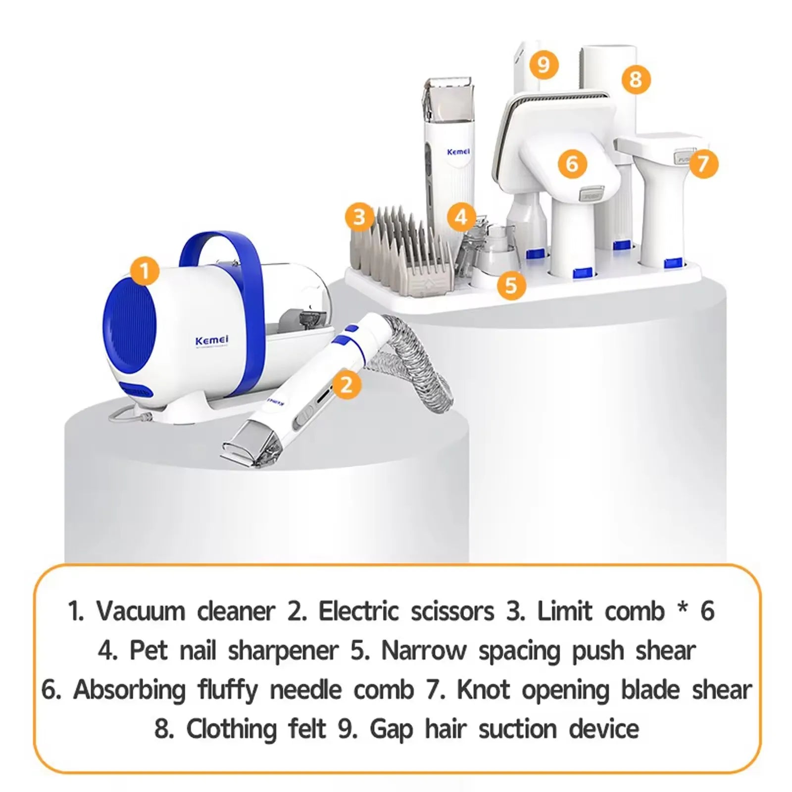 Dog Hair Vacuum & Grooming Kit – All-in-One Pet Grooming Vacuum with Clippers, Nail Grinder, Brush & Cleaning Tools