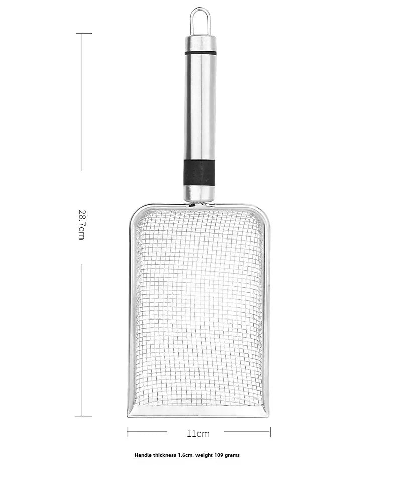Stainless Steel Cat Litter Scoop with Fine Mesh