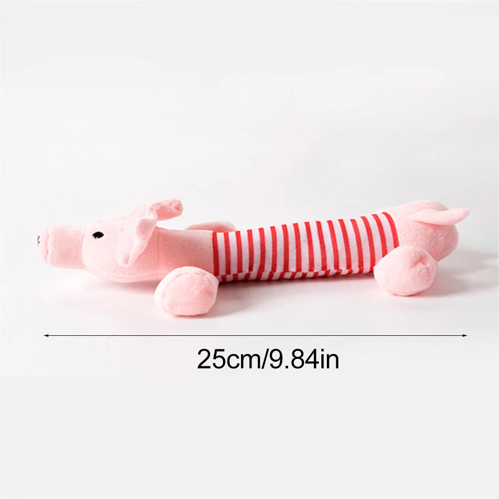 Stuffing-Free Animal Plush Dog Toy with Squeakers
