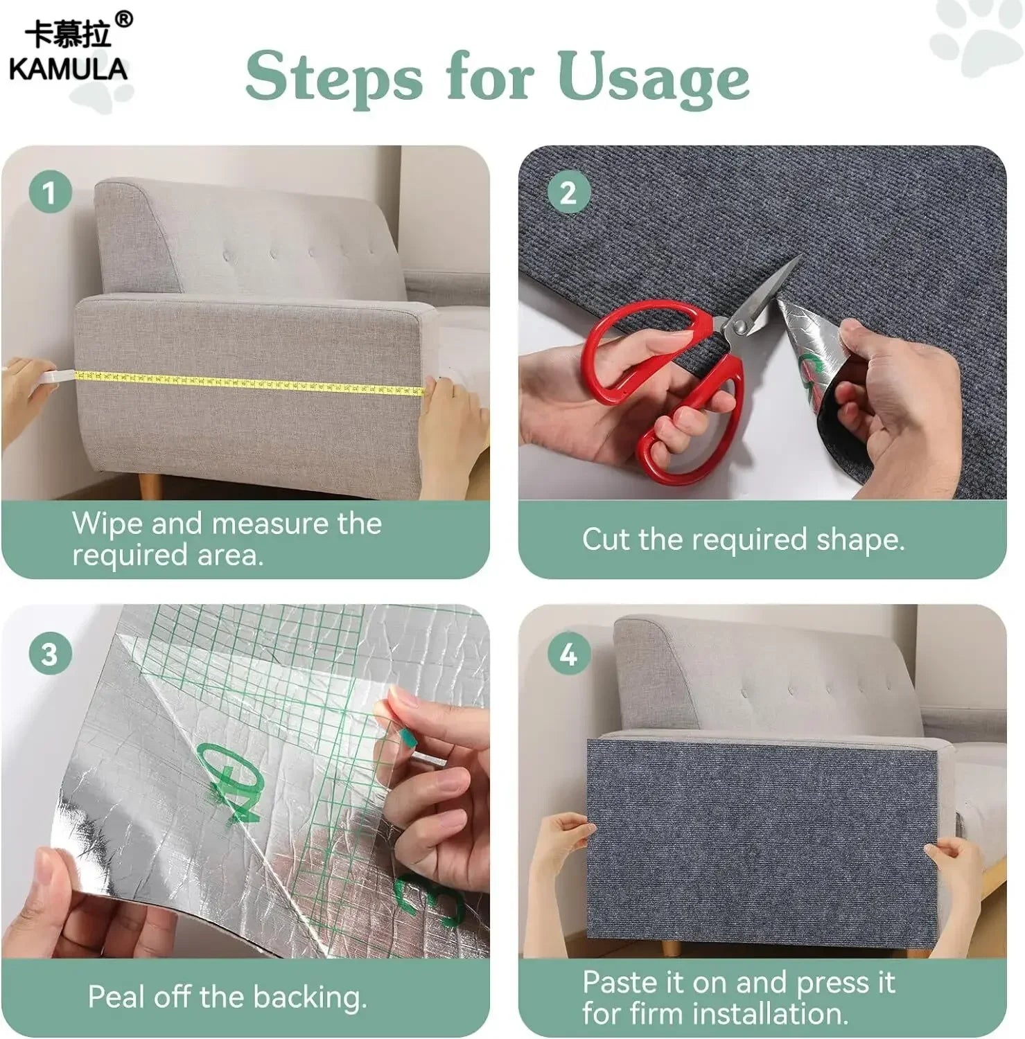 Self-Adhesive Cat Scratching Mat for Furniture Protection
