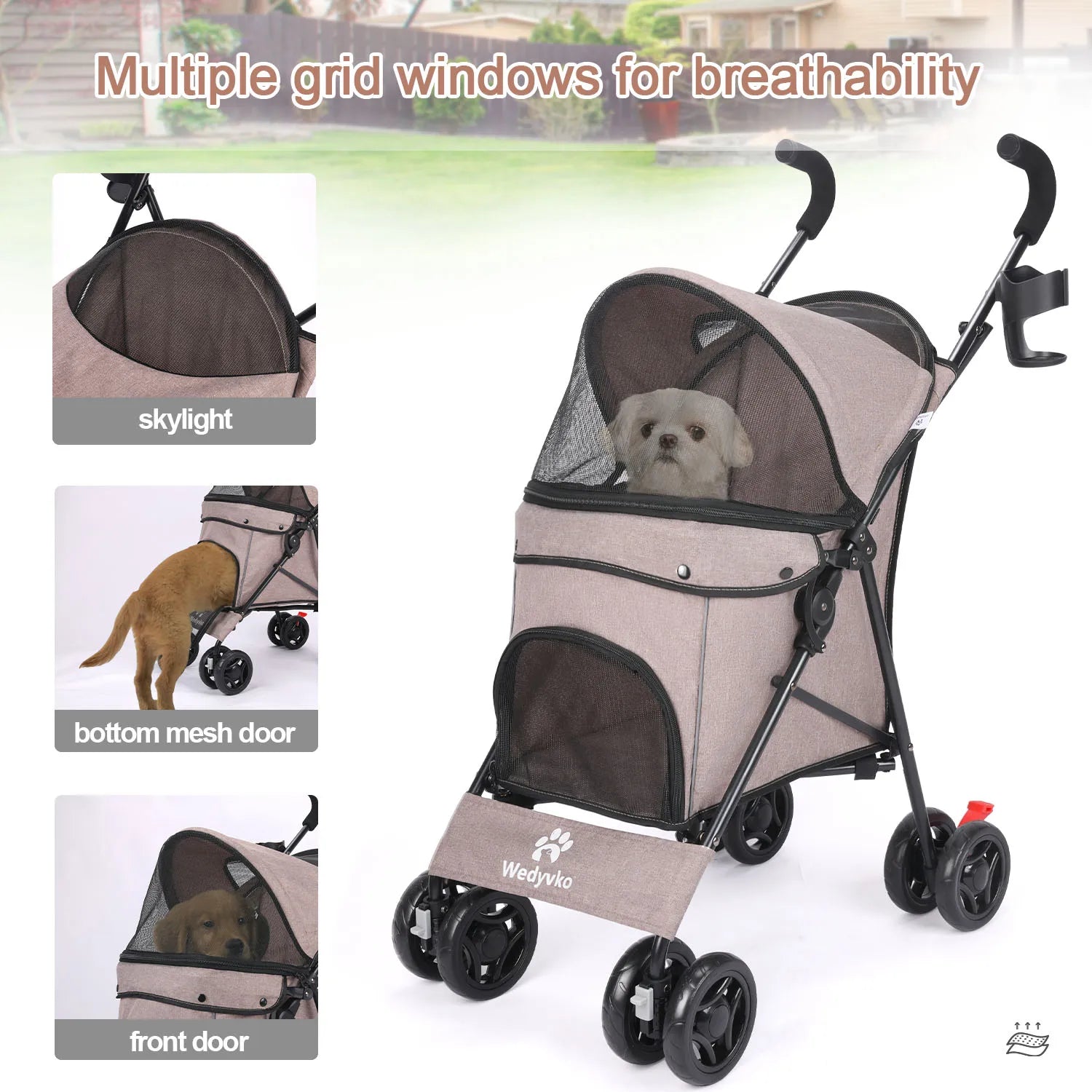Lightweight Outdoor Puppy & Cat Stroller