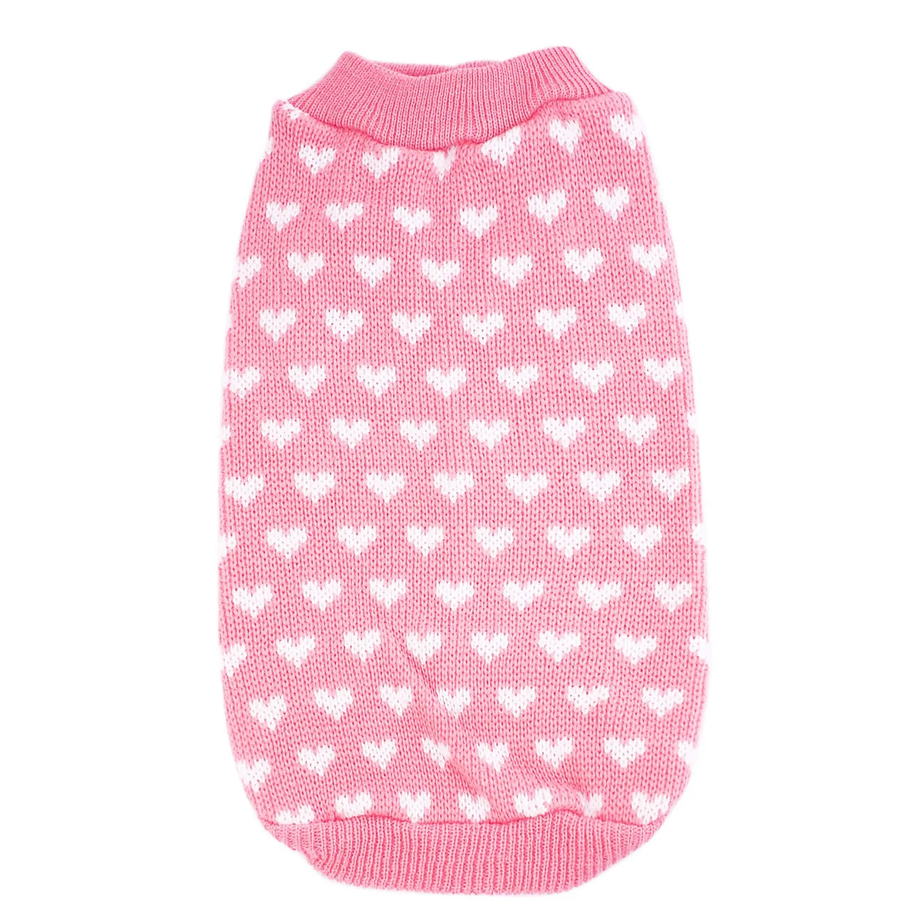 Turtleneck Knit Dog Sweater – Everyday and Valentine’s Day Pink Sweater for Small Dogs