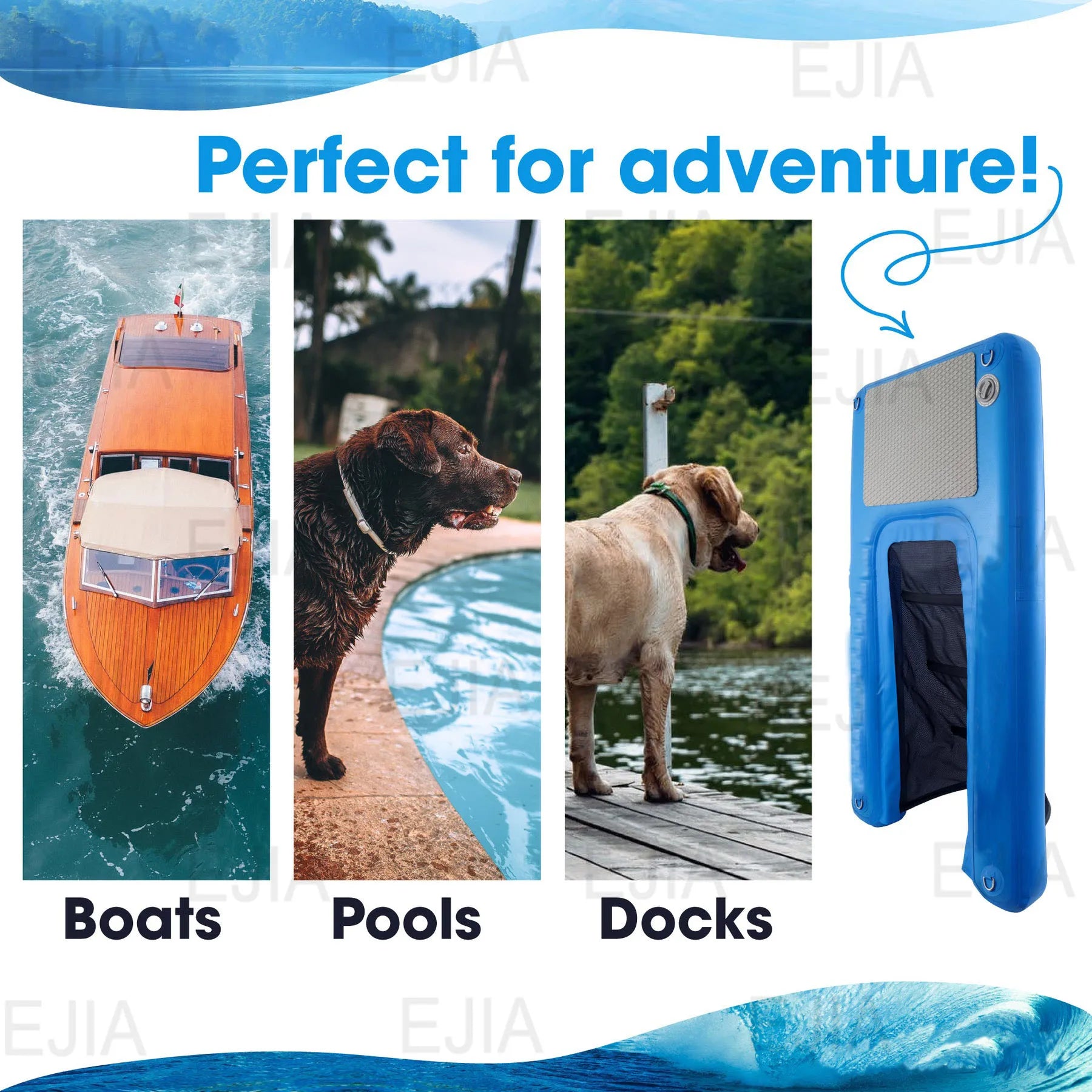 Inflatable Pup Plank Floating Dog Water Ramp
