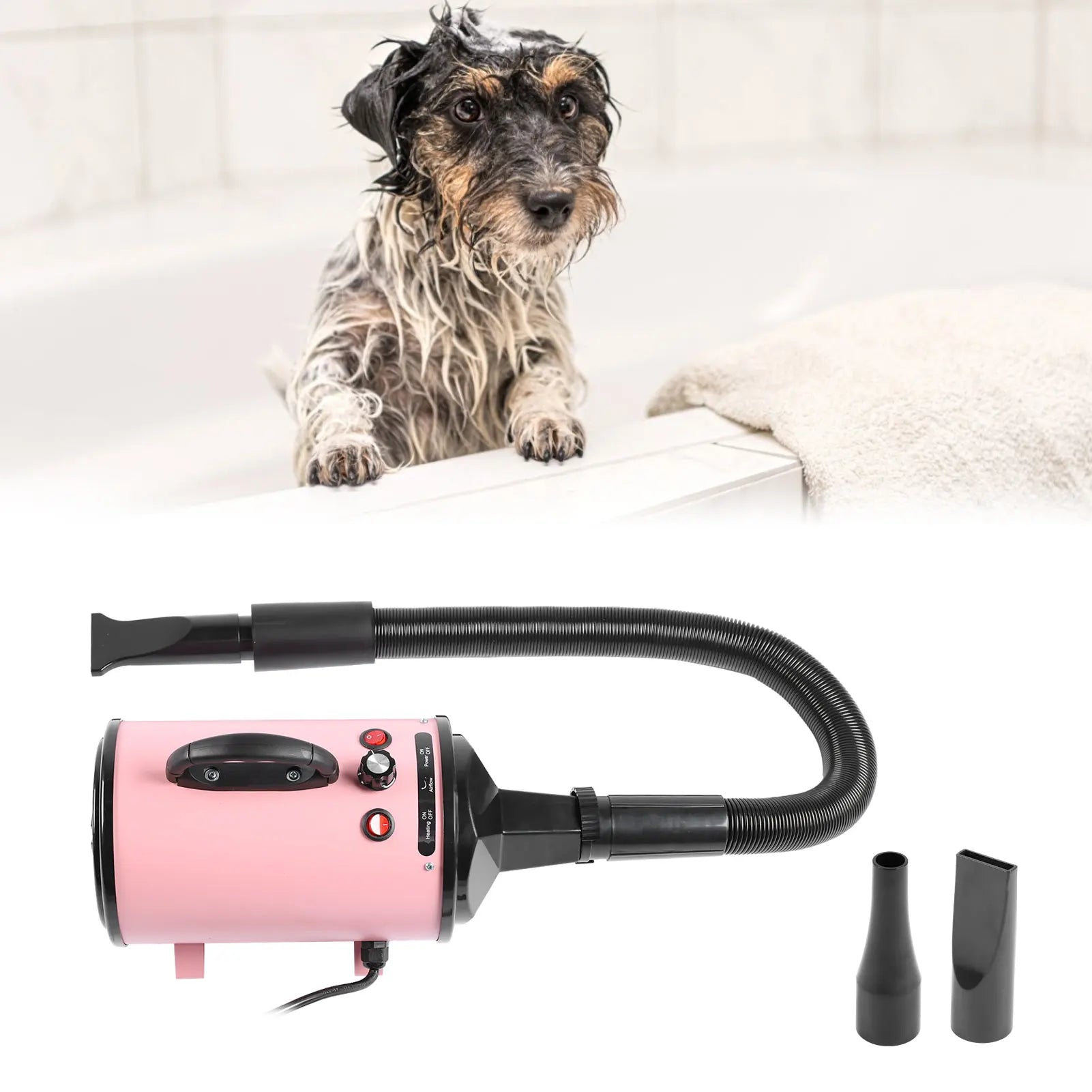 Stepless Adjustable Dog Blow Dryer – Low Noise, High-Power Pet Hair Dryer with Speed and Temperature Control