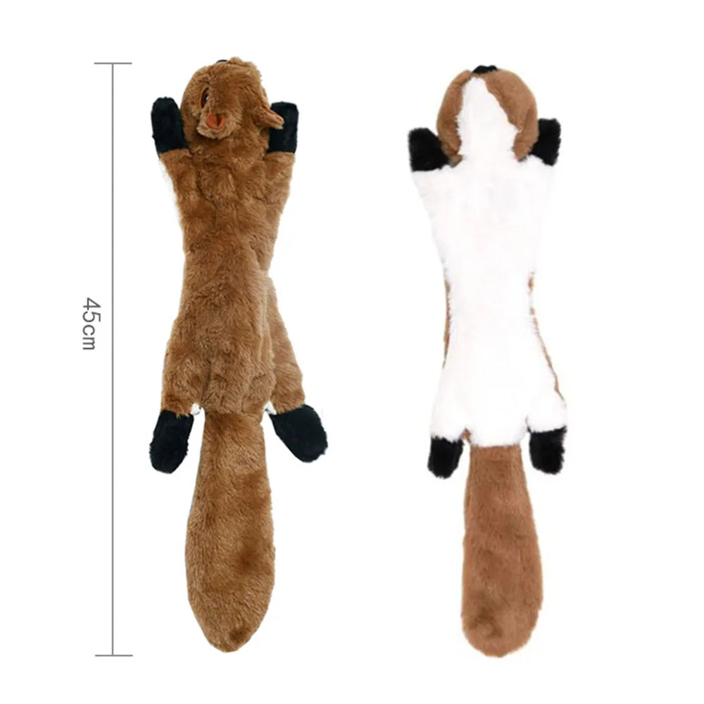 Stuffing-Free Animal Plush Dog Toy with Squeakers