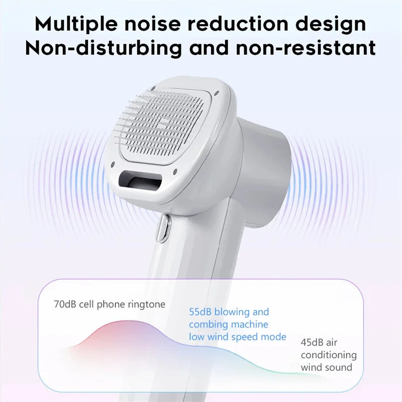 Smart Hair Dryer with Brush for Dogs and Cats – Grooming Comb with Hair Removing and Blow-Drying Function