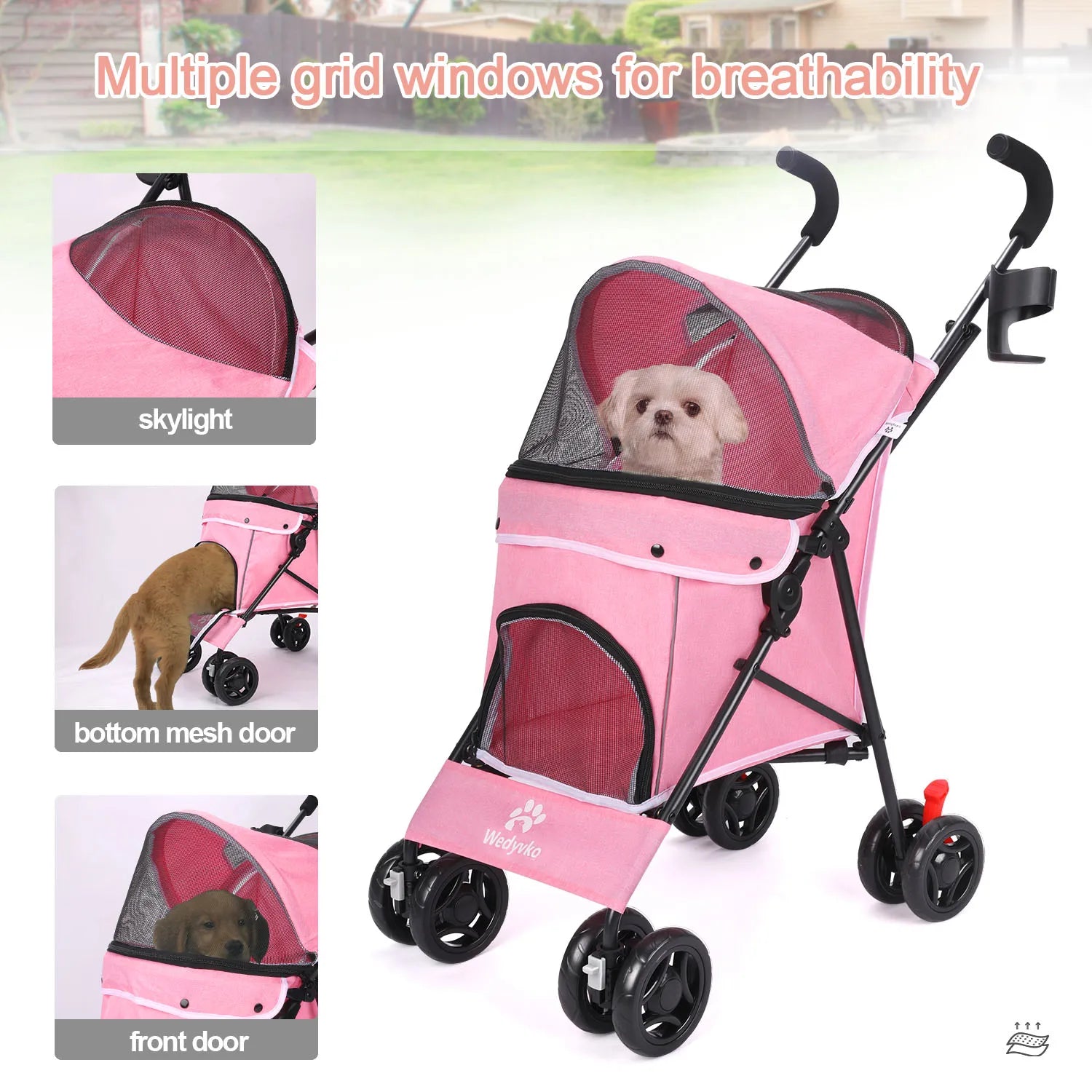 Lightweight Outdoor Puppy & Cat Stroller