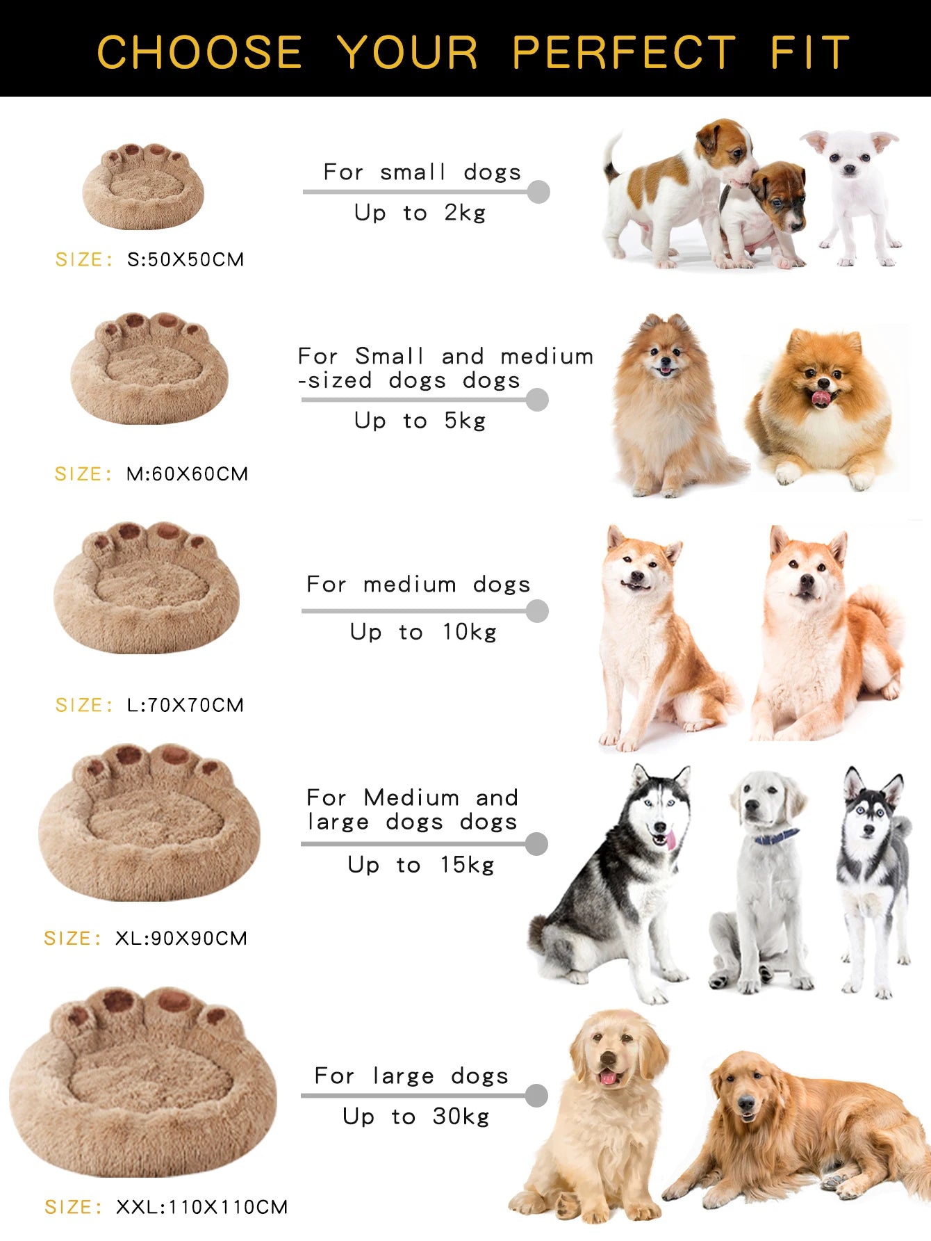 Fluffy Pet Bed for Dogs & Cats