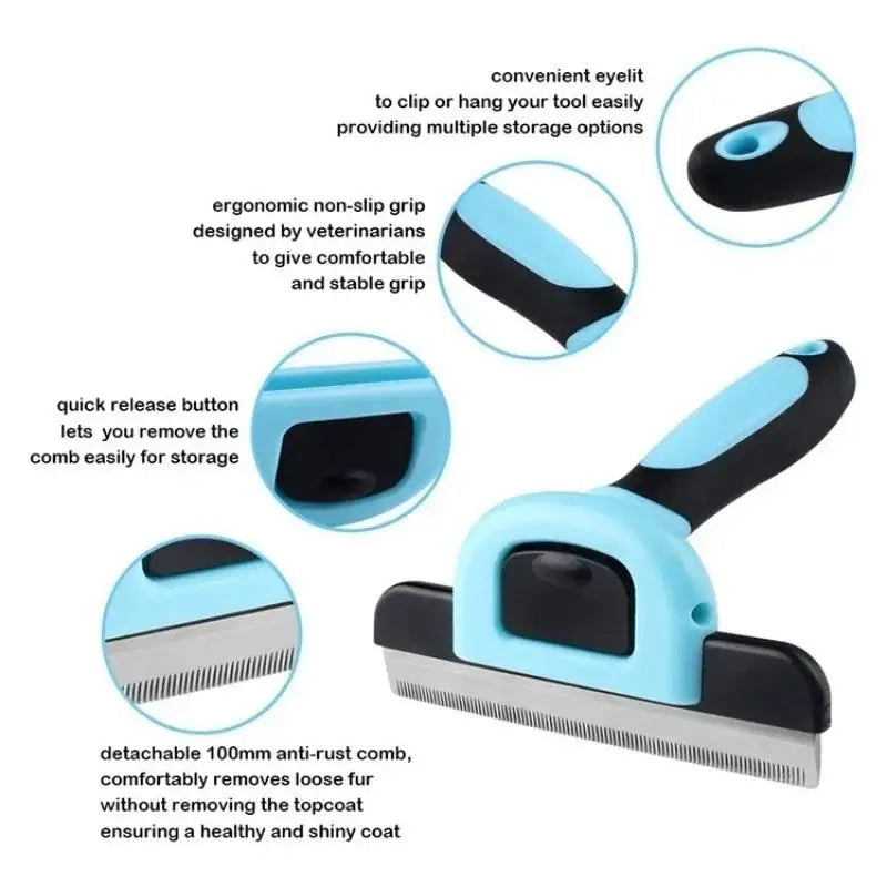 Double Sided Shedding and Dematting Undercoat Rake Comb