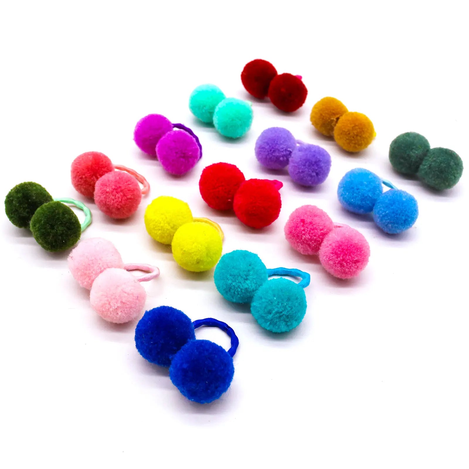 10pcs Pet Hair Bands with Plush Balls – Elastic Grooming Bows for Small and Medium Dogs and Cats