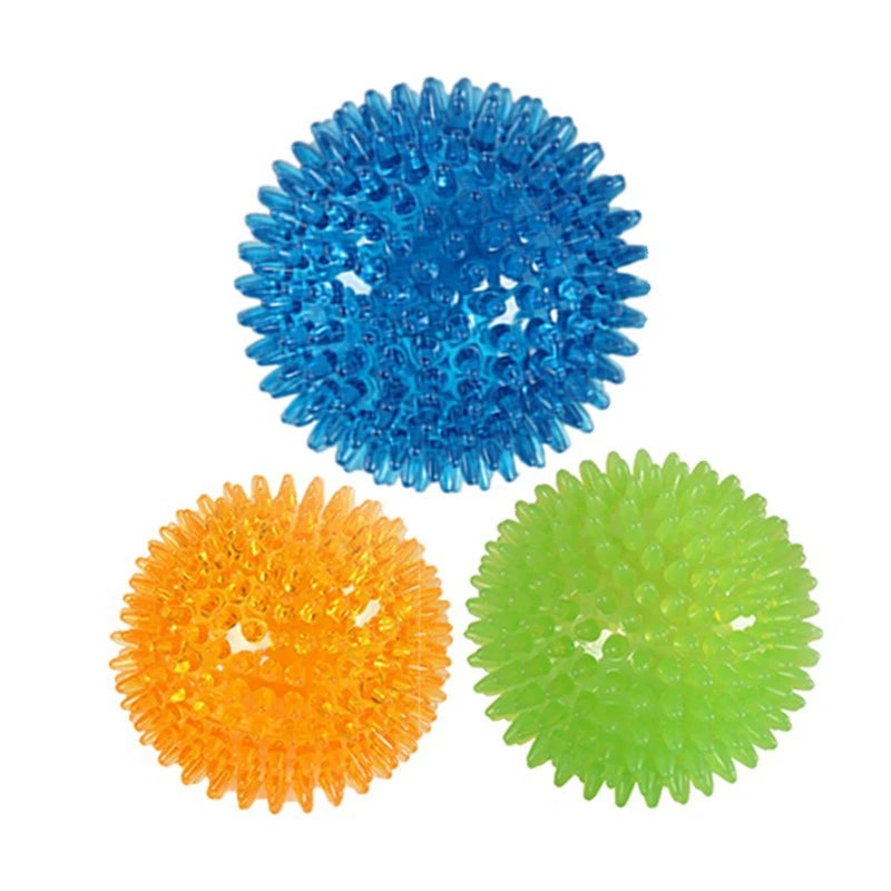 Squeaky Spiked TPR Chewing Ball for Pets