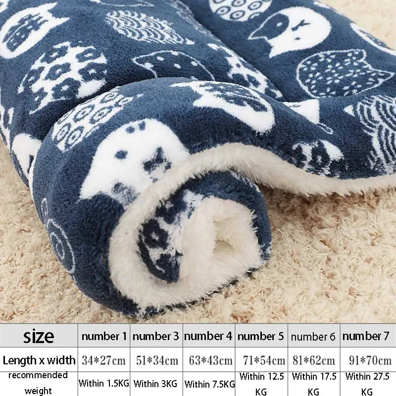 Soft Flannel Pet Fleece Pad – Thickened Blanket and Mattress for Cozy Sleep