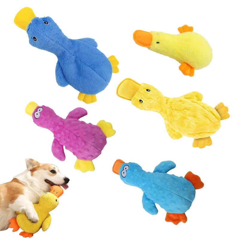 Yellow Duck Puppy Squeaky Interactive Stuffed Pet Toy Bite