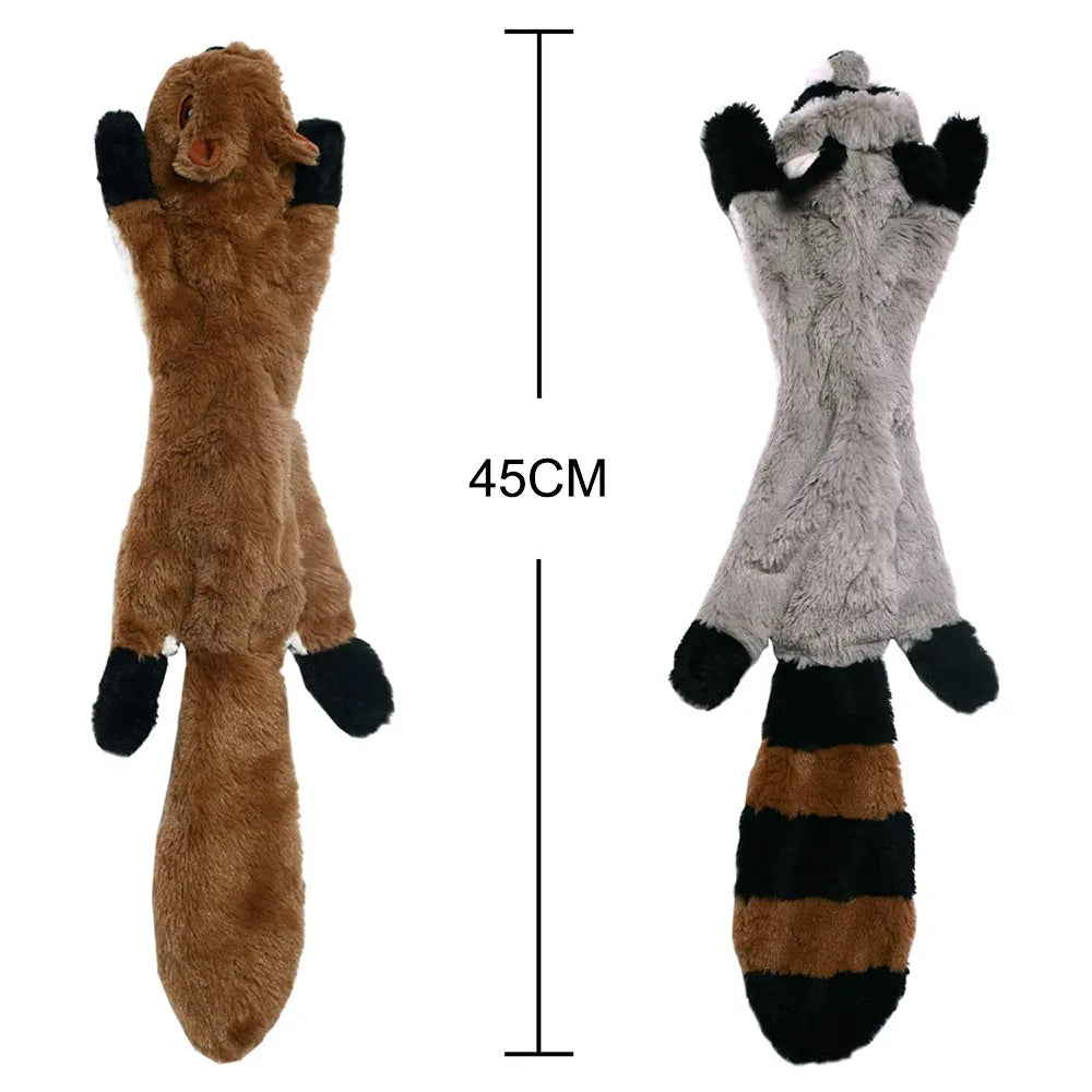 Stuffing-Free Animal Plush Dog Toy with Squeakers